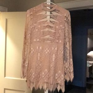 Free People Deco Crochet Minidress